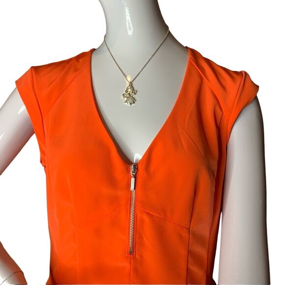 H&M Dress Sleeveless V-Neck Zipper in Front Orange Size 8 - Picture 3 of 14